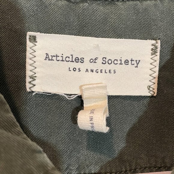 Articles of Society Womens Khaki 100% Tencel Shirt Size S like new - Picture 7 of 7